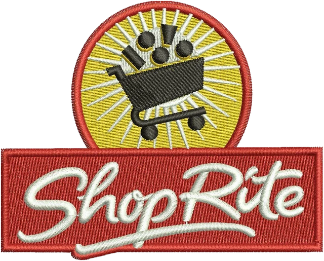 Stickdatei ShopRite Logo Stickdatei auf Stoff gestickt