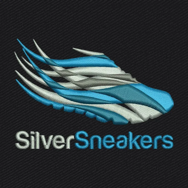 SilverSneakers Flying Shoe Wordmark Embroidery Design