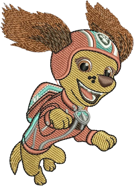 Skye Paw Patrol 2 Embroidery Design embroidery design shown stitched on fabric