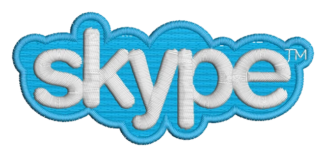 Diseño de bordado Skype Logotipo sobre tela