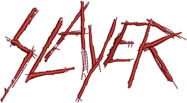 Diseño de bordado Slayer logotipo sobre tela