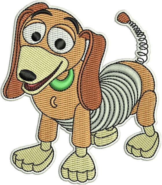 Diseño de bordado Slinky Dog de Toy Story sobre tela