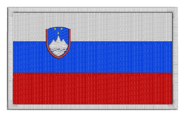 Diseño de bordado Eslovenia Bandera sobre tela