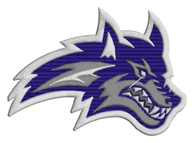Motif de broderie Snowflake Lobos logo de l'équipe de football américain brodé sur tissu