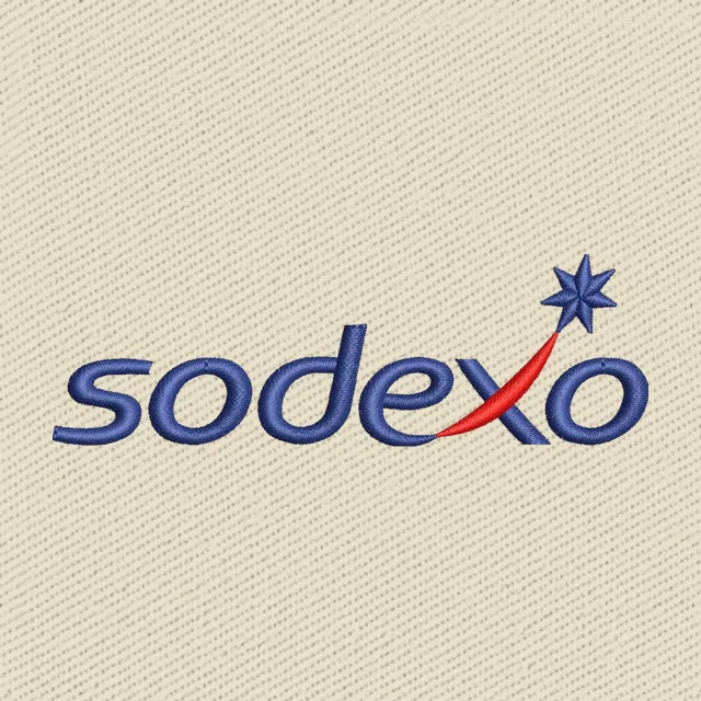 Sodexo Blue Wordmark and Star Embroidery Design