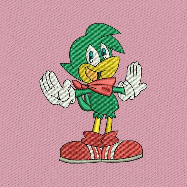 Bean the Dynamite Red Bow Tie Palms Out Embroidery Design
