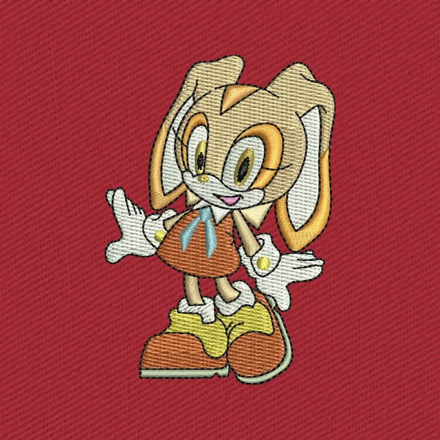 Diseño de bordado Cream the Rabbit Sonic saludando