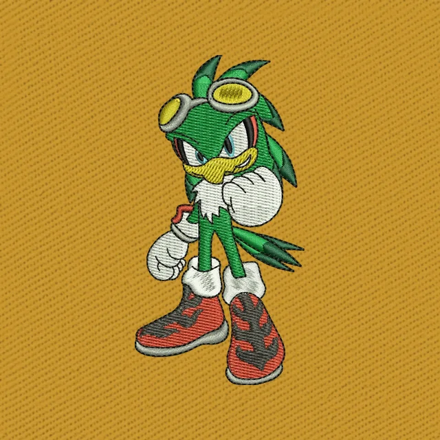 Jet the Hawk Goggles Hand to Chin Embroidery Design