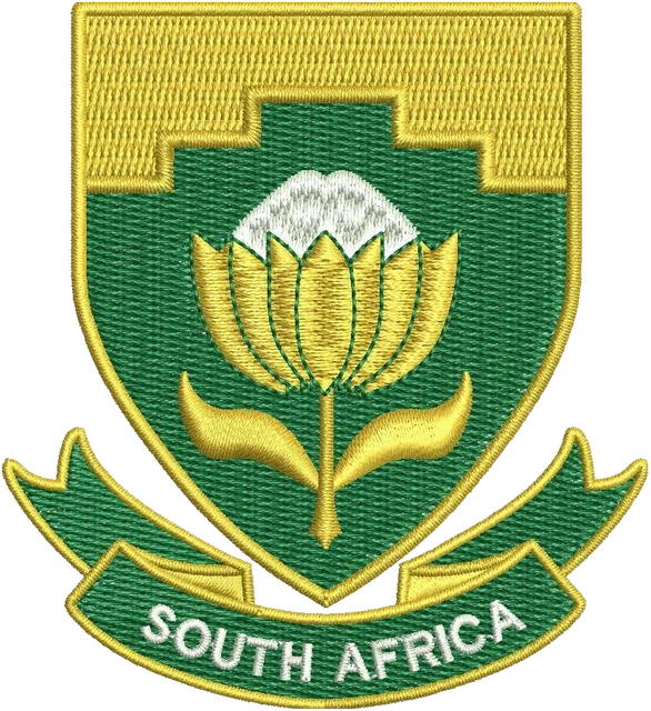 Motif de broderie Logo de l'équipe nationale de football de l'Afrique du Sud brodé sur tissu