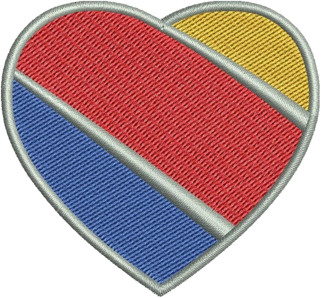 Southwest Airlines Logo 2 Embroidery Design embroidery design shown stitched on fabric