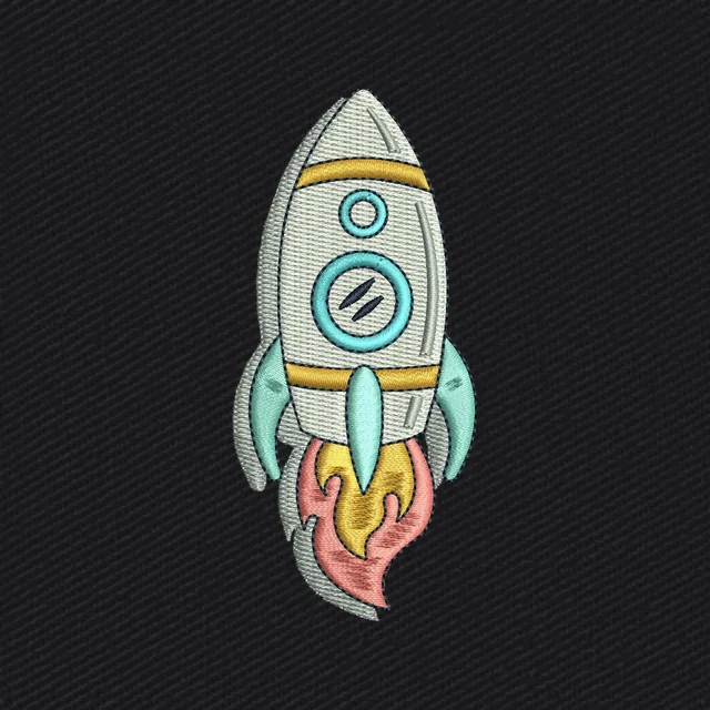 Fusée spatiale en vol de dessin animé