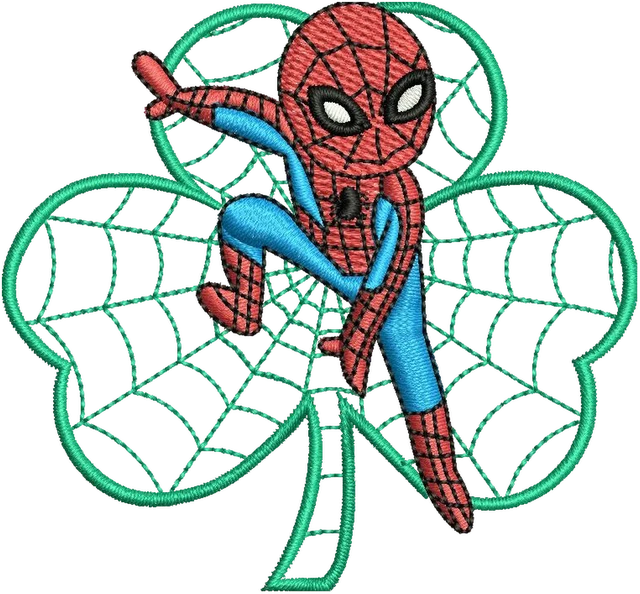 Spider Man Cartoon Embroidery Design embroidery design shown stitched on fabric
