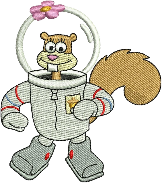 SpongeBob SquarePants 3 Embroidery Design embroidery design shown stitched on fabric