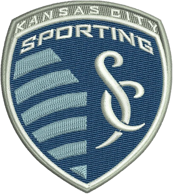 Stickdatei Sporting Kansas City Logo Stickdatei auf Stoff gestickt