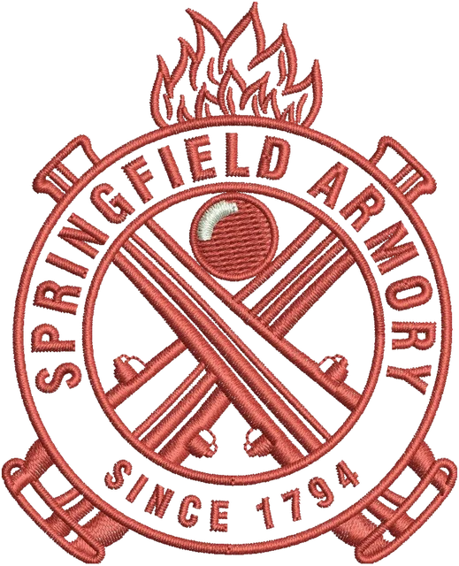Springfield Armory Logo 2 Embroidery Design embroidery design shown stitched on fabric