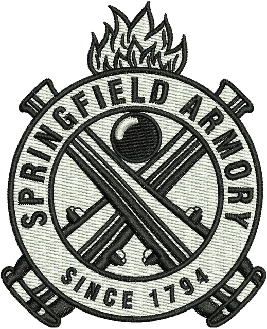 Stickdatei Springfield Armory Logo Stickdatei auf Stoff gestickt