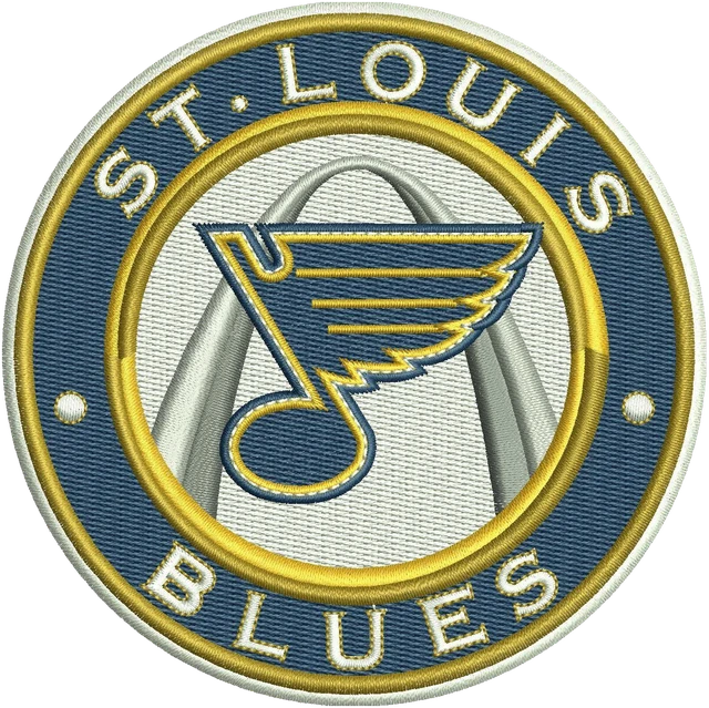 Stickdatei St. Louis Blues Jersey Logo Stickdatei auf Stoff gestickt