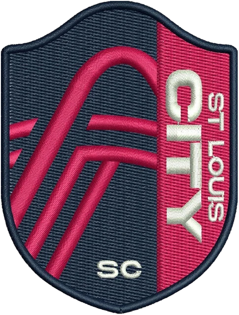 Motif de broderie St. Louis City Soccer Club logo brodé sur tissu