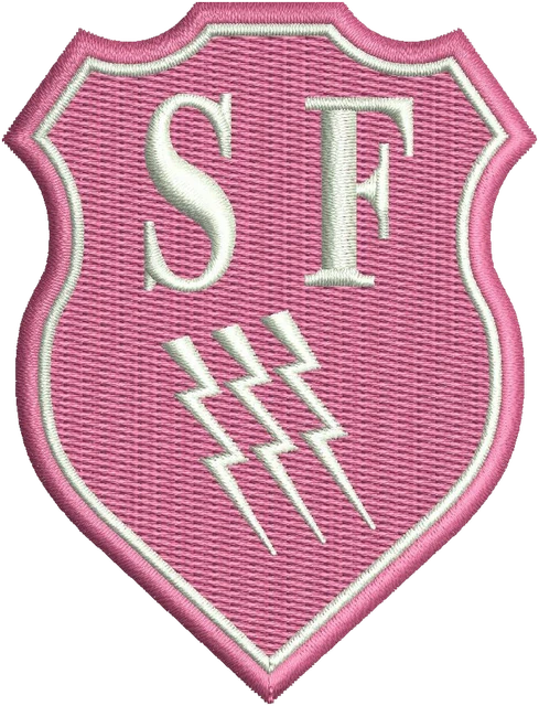 Diseño de bordado Escudo rosa Stade Français Paris sobre tela