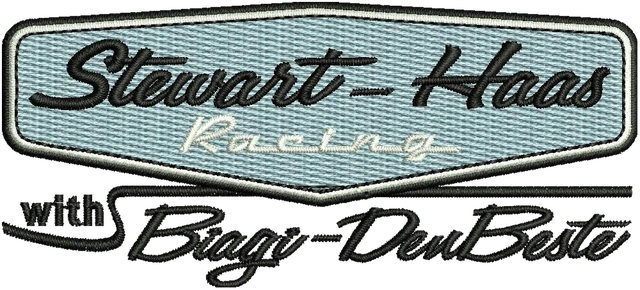 Motif de broderie Motif de broderie plaque argent Stewart-Haas Racing brodé sur tissu