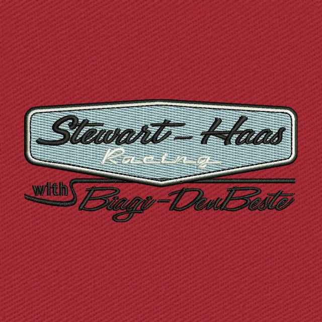 Stewart-Haas Racing silberne Schriftzug-Plakette Stickdatei
