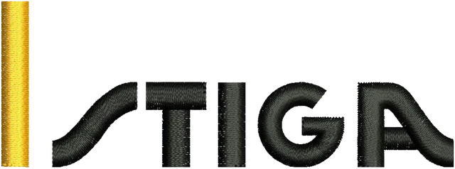 Diseño de bordado Diseño de bordado del logo STIGA negro y dorado sobre tela