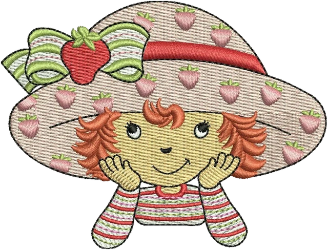 Strawberry Shortcake 2 Embroidery Design embroidery design shown stitched on fabric