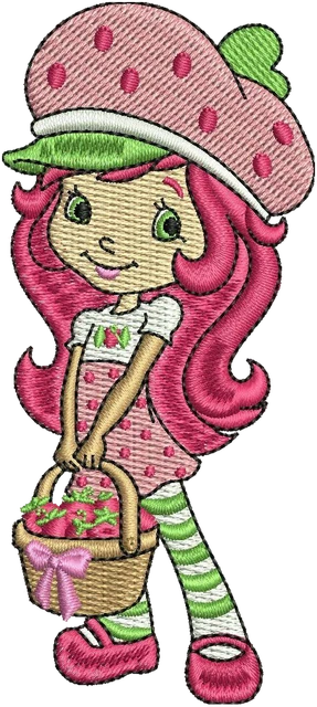 Strawberry Shortcake 6 Embroidery Design embroidery design shown stitched on fabric
