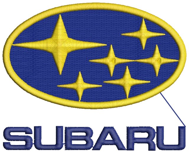 Motif de broderie Subaru Car Logo brodé sur tissu