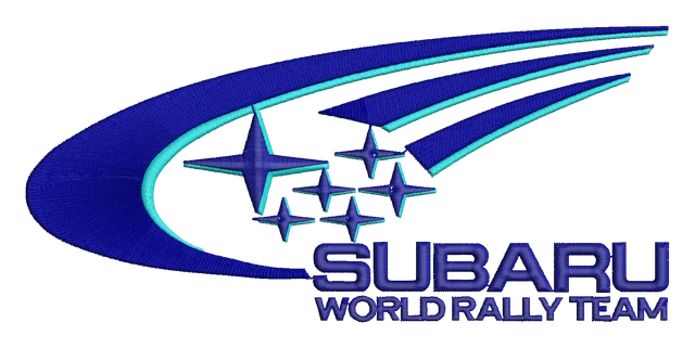 Motif de broderie Subaru World Rally Logo brodé sur tissu