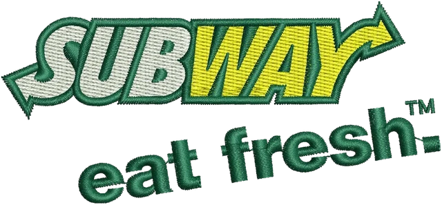 Diseño de bordado Subway logotipo 2 sobre tela