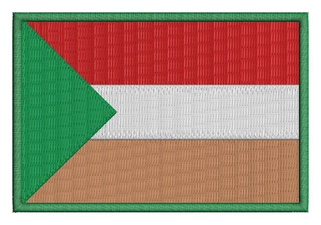 Motif de broderie Drapeau du Soudan brodé sur tissu