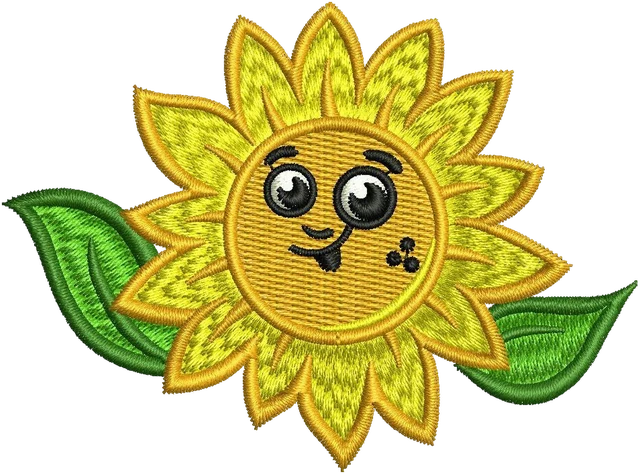Ricamo Girasole 6 su tessuto