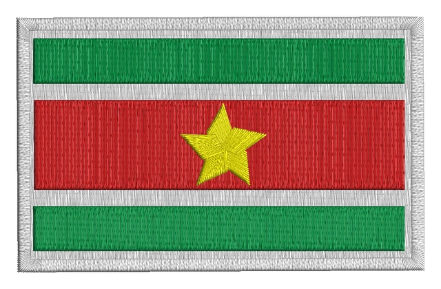 Diseño de bordado Bandera de Surinam sobre tela