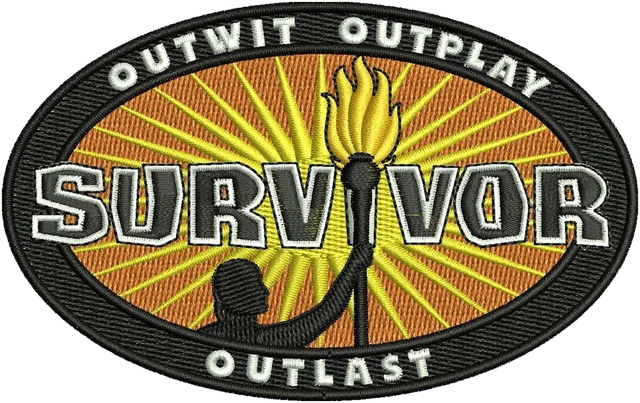 Survivor TV Series Logo 1 Embroidery Design embroidery design shown stitched on fabric