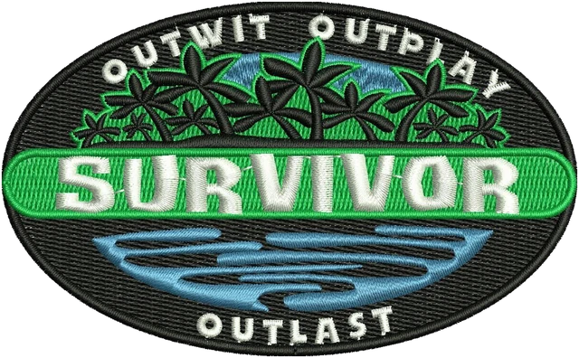 Survivor TV Series Logo 2 Embroidery Design embroidery design shown stitched on fabric