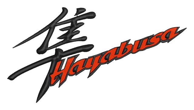 Diseño de bordado Suzuki Hayabusa Logotipo sobre tela