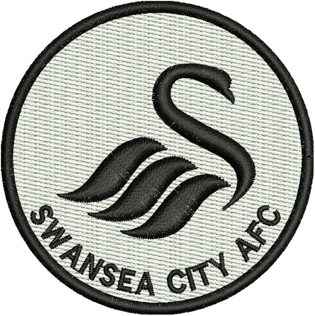 Diseño de bordado Swansea City Football Club logotipo sobre tela