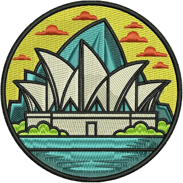 Motif de broderie Opéra de Sydney brodé sur tissu