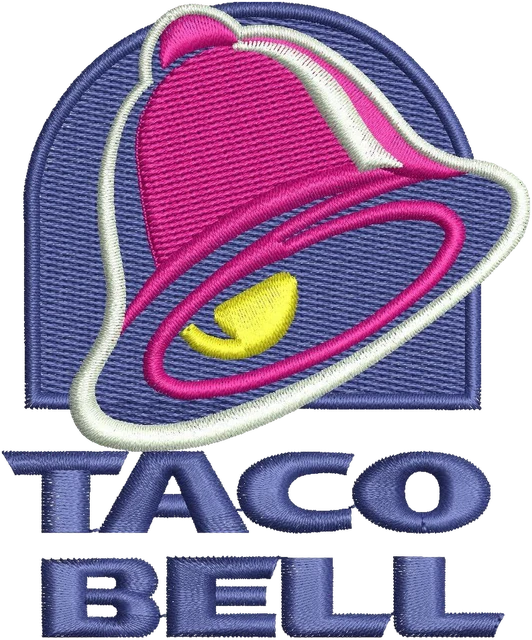 Ricamo Logo Taco Bell su tessuto