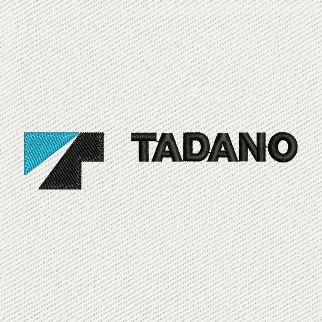 Tadano Turquoise Black Geometric Logo Embroidery Design