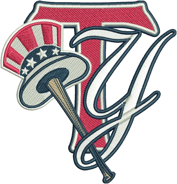 Motif de broderie Motif de broderie Tampa Yankees monogramme TY chapeau batte brodé sur tissu