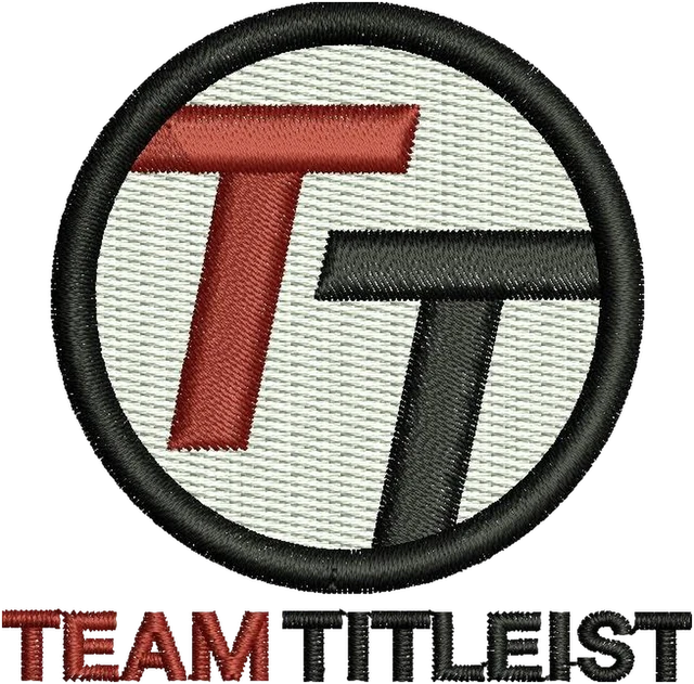 Team Titleist Logo Embroidery Design embroidery design shown stitched on fabric