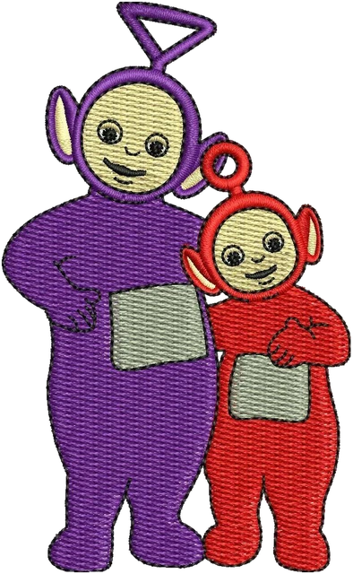 Teletubbies Cartoon 4 Embroidery Design embroidery design shown stitched on fabric