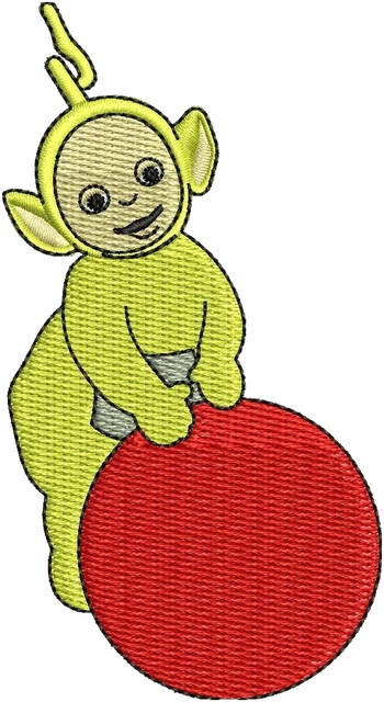 Teletubbies Cartoon 5 Embroidery Design embroidery design shown stitched on fabric