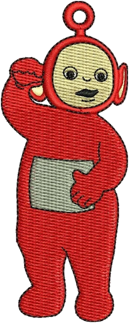 Teletubbies Cartoon 6 Embroidery Design embroidery design shown stitched on fabric