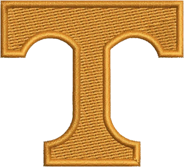 Tennessee Volunteers Logo Embroidery Design embroidery design shown stitched on fabric