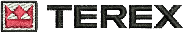 Diseño de bordado Diseño de bordado logo Terex icono rojo pequeño sobre tela