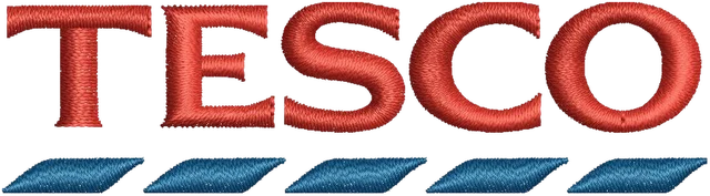 Ricamo Logo Tesco su tessuto