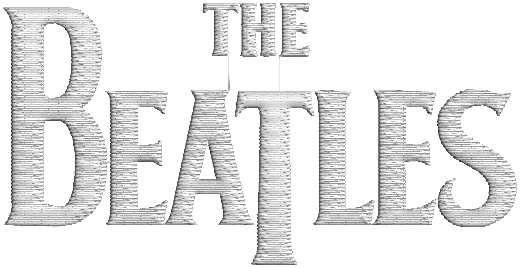 Stickdatei The Beatles Stickdatei auf Stoff gestickt